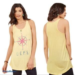 ModCloth Fervour Classic Navigation Yellow Tank‎ Top Large